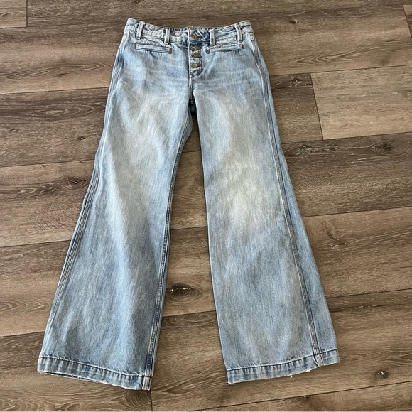 Free People Blue Flare & Wide Leg Jeans - Picture 2 of 10